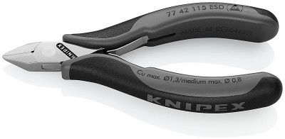 Кусачки боковые для электроники антистатические KNIPEX 77 42 115 ESD